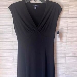 Chaps NWT Classic Black Sleeveless Midi Dress Size Medium